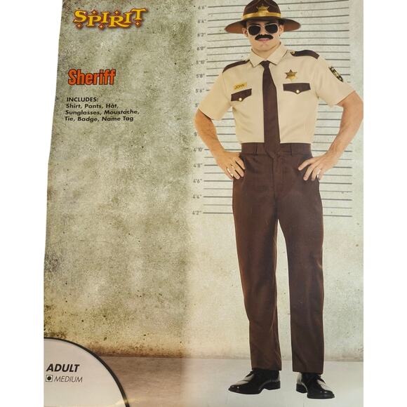 Classic Men's Adult Sheriff Costume Halloween sz M - Picture 3 of 4